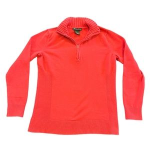 Eddie Bauer Pink Cotton Quarter Zip Pullover | Women’s XL